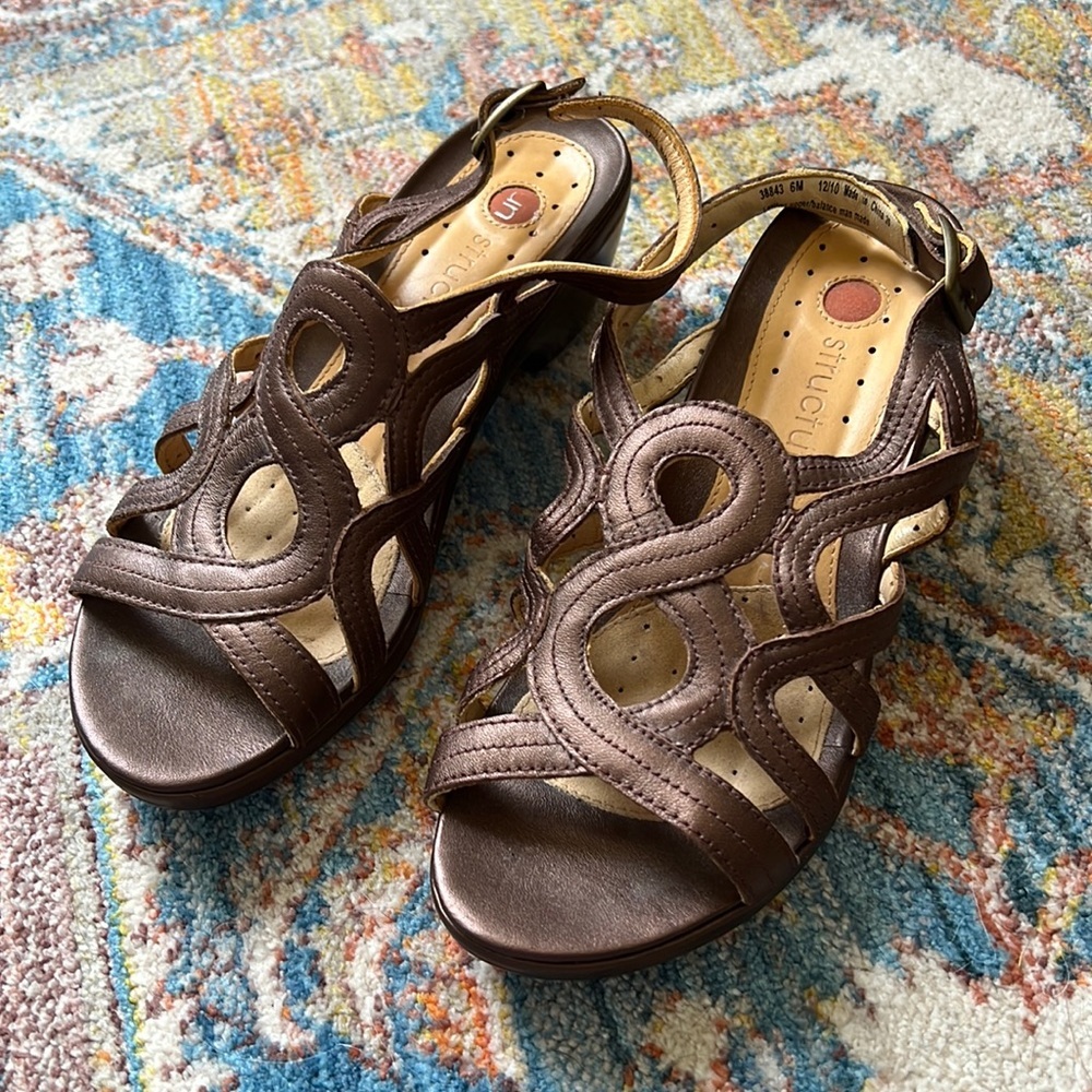 Women’s Clarks Leather Adjustable Slingback Sandal Copper